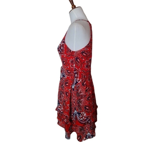 Parker Red Silk Halter Neck Fit & Flare Dax Mini Dress XS NWT - Picture 4 of 9